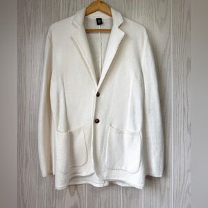 Eleventy Italy Ivory Linen Cotton Knit Blazer Jacket Men’s Size M Like New
